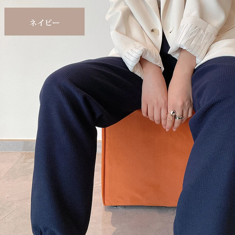 取り入れたい 無地 ハイウエスト スウェット パンツ