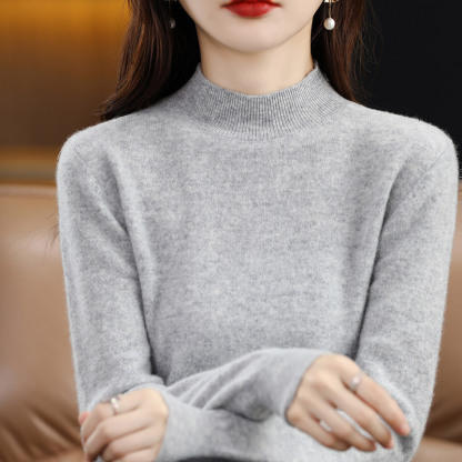 精巧裁ち 無地 カジュアル シンプル 長袖 ニット