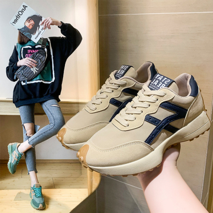 レディース 厚底 カジュアル 配色 スニーカー