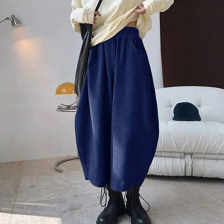 秋冬 無地 カジュアル シンプル サルエルパンツ