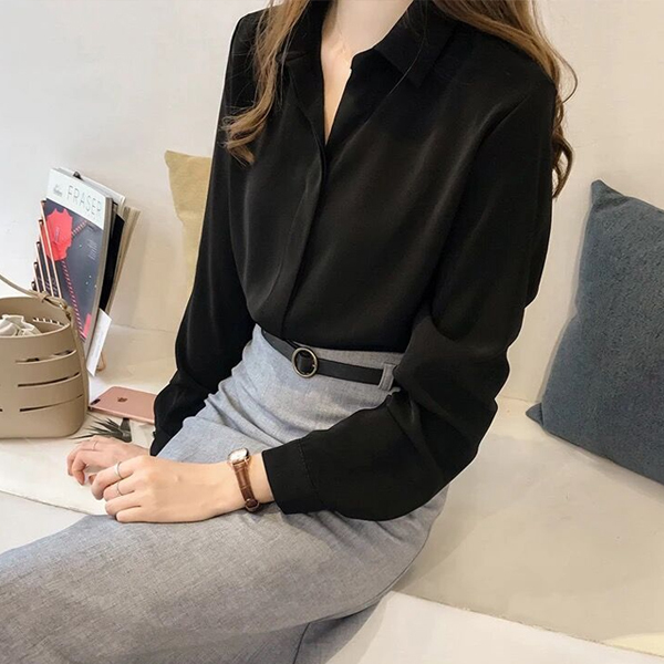 超人気 シンプル シフォン レディース シャツ