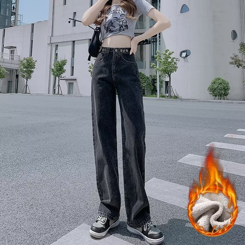 裏ボア付き防寒デニムパンツ