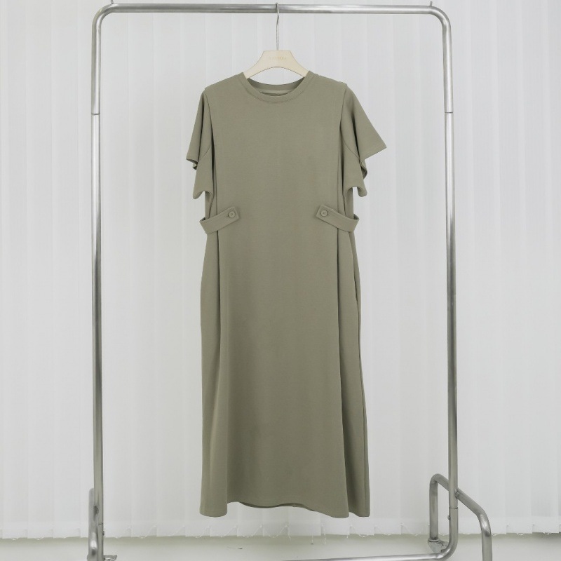 人気商品 無地 ロング丈 カジュアル ワンピース