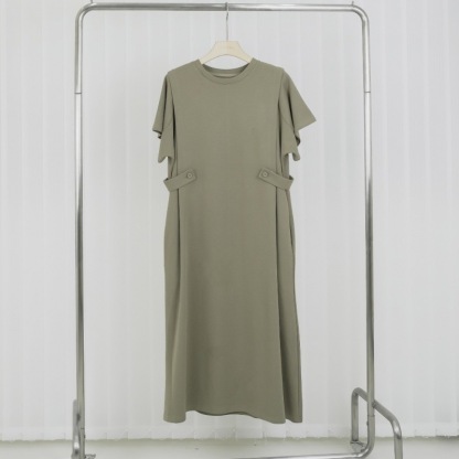 人気商品 無地 ロング丈 カジュアル ワンピース