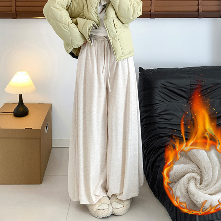 無地 カジュアル シンプル 細見え 裏起毛保温 ガウチョパンツ