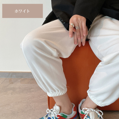 取り入れたい 無地 ハイウエスト スウェット パンツ