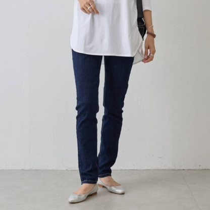 ハイウエスト ストレッチ スキニー 無地 ジーンズ