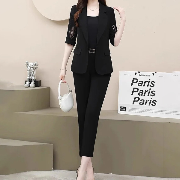 無地 カジュアル シンプル 長袖 スーツ 3点セット