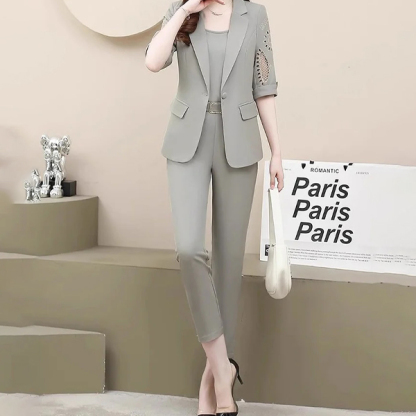 無地 カジュアル シンプル 長袖 スーツ 3点セット