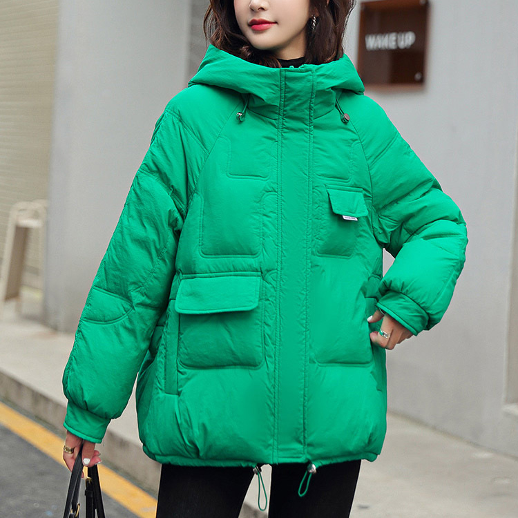 レディース ショート丈 フード付き ダウンジャケット