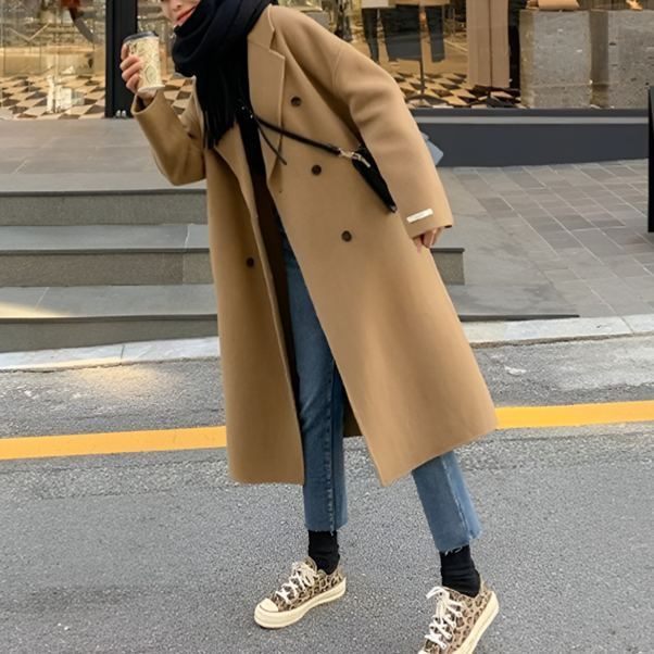 ロング丈カシミヤコート