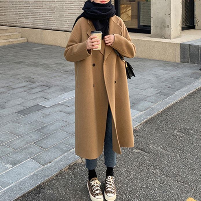 ロング丈カシミヤコート