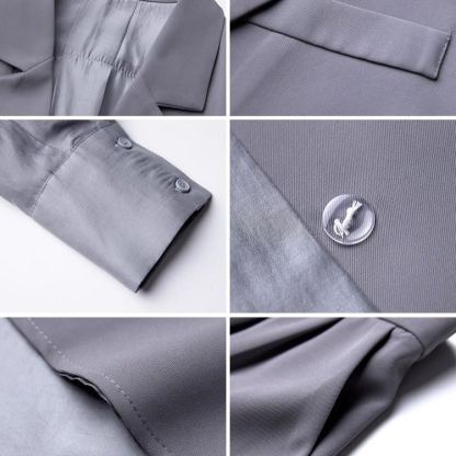 美人度アップ 無地 フォン ジャケット+ワイドパンツ 2点セット