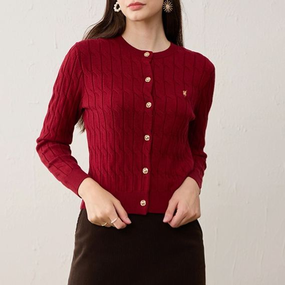 無地クルーネックセーター