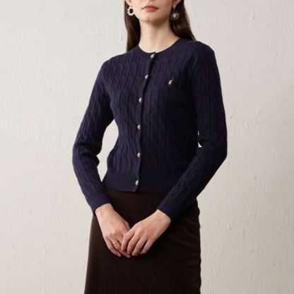 無地クルーネックセーター