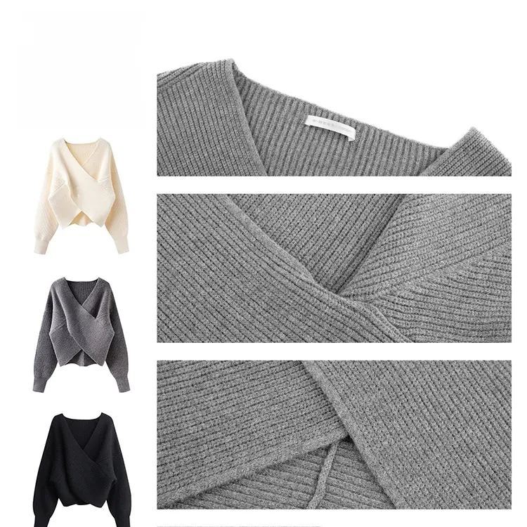 ゆったり Vネック クロス ニットセット