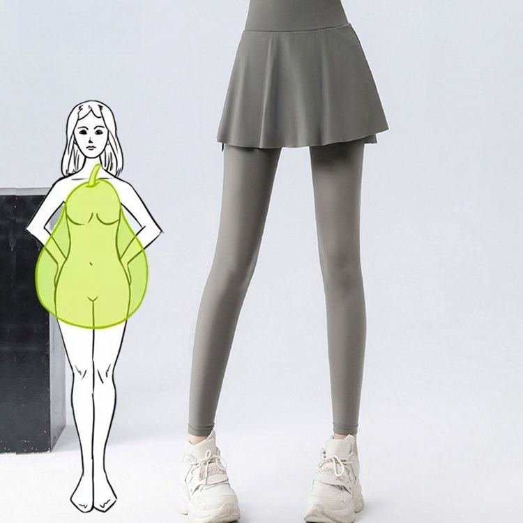 無地 カジュアル シンプル スカート付き着圧 レギンス