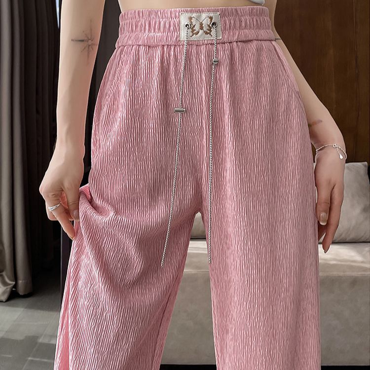 女性らしい印象 無地 ジュアル シンプル ワイドパンツ