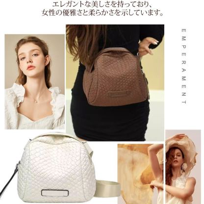 ファッション 編み込み本革 ショルダー バッグ