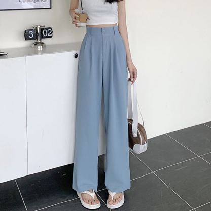 ハイウエスト 無地 カジュアル シンプル ガウチョパンツ