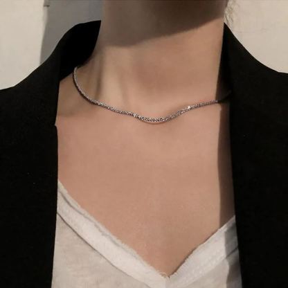 上質感 キラキラ輝く 無地 ネックレス