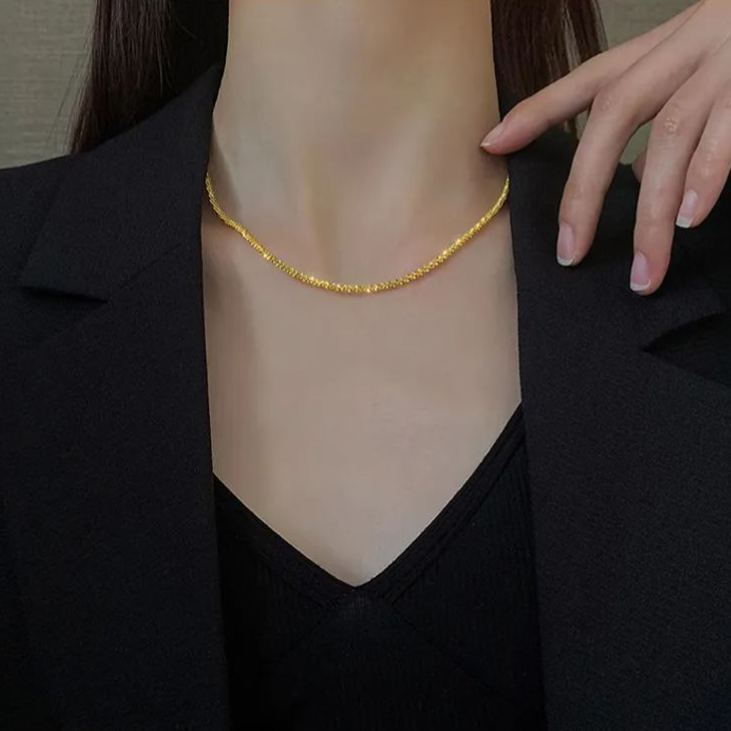 上質感 キラキラ輝く 無地 ネックレス