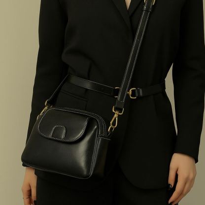 カジュアル 無地 本革 斜掛け ミニ バッグ