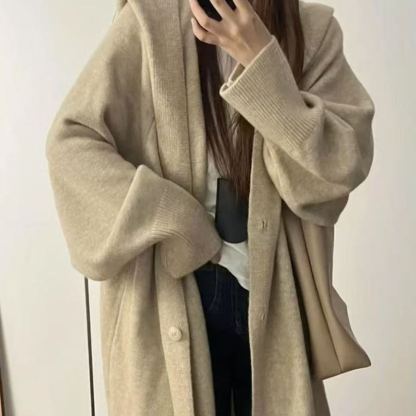 ルーズフィットロングニットカーディガン