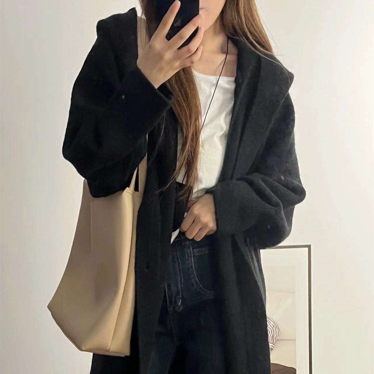 ルーズフィットロングニットカーディガン