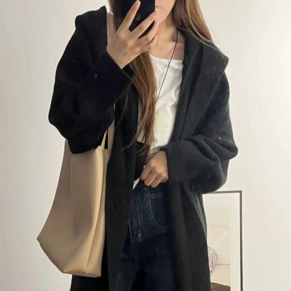 ルーズフィットロングニットカーディガン