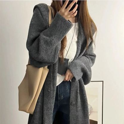 ルーズフィットロングニットカーディガン