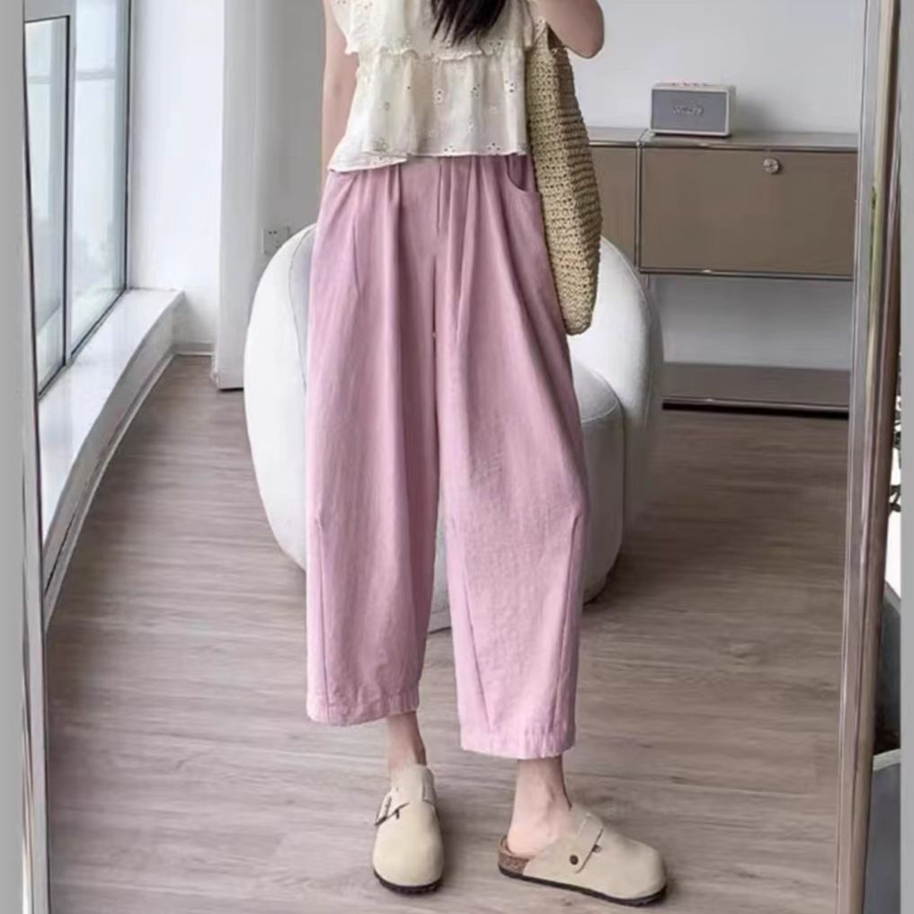 レディース ハイウエス 無地 カジュアル シンプル トテーパード パンツ