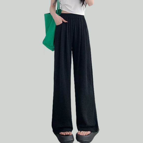 オシャレ感たっぷり レディース 接触冷感 ワイドパンツ