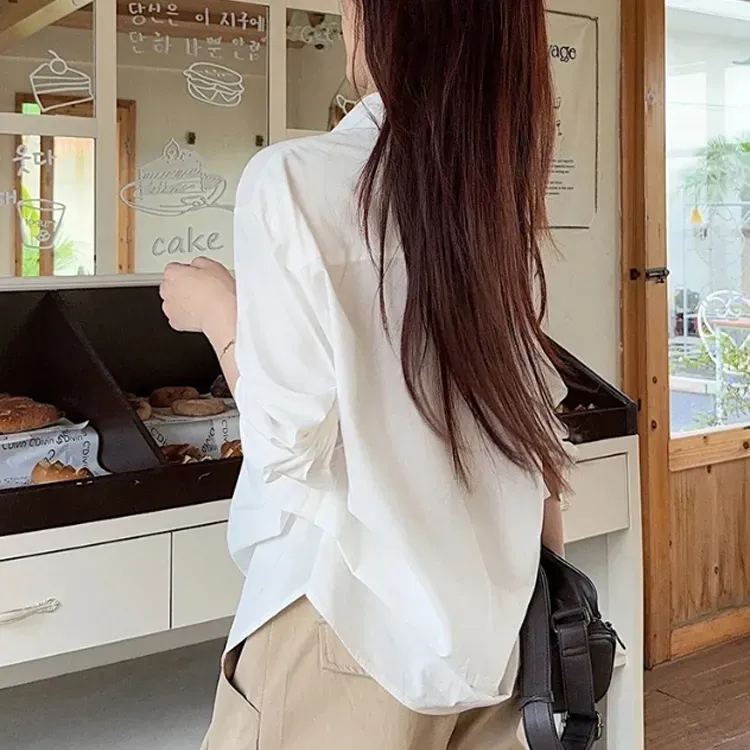 着回し力抜群 無地 スタイルアップ ホワイト シャツ