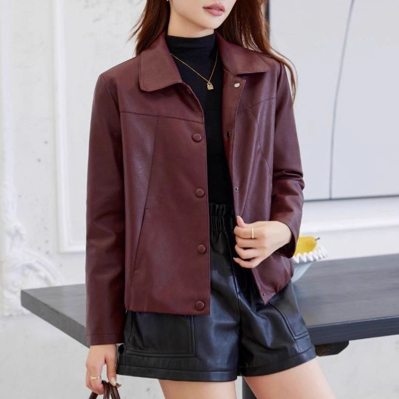 レディーススリムおしゃれなレザージャケット