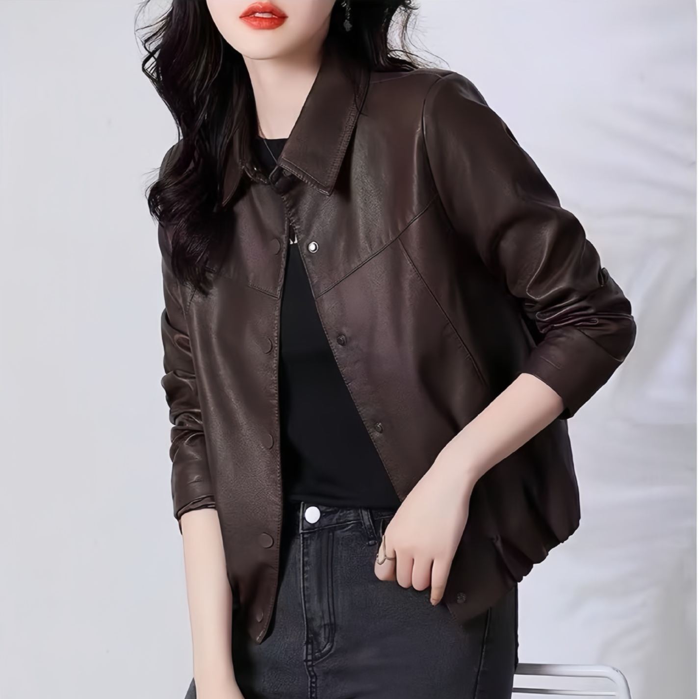 レディーススリムおしゃれなレザージャケット