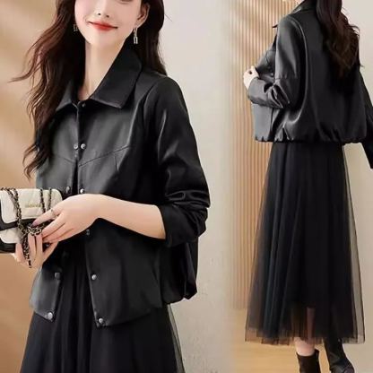 レディーススリムおしゃれなレザージャケット