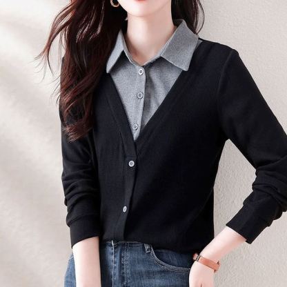 着回し力抜群 韓国ウール スリム カーディガン