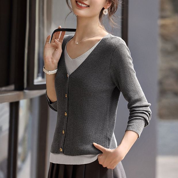 薄手のリブカーディガン