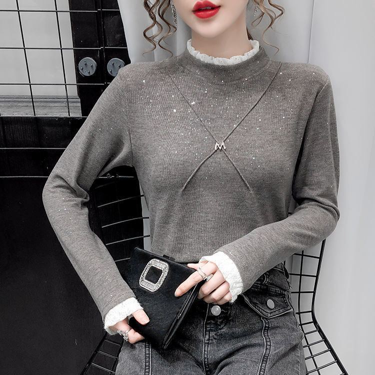 キラキラ 両面起毛 配色 長袖 カットソー