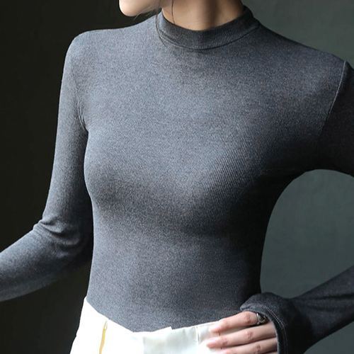 無地 カジュアル シンプル 長袖