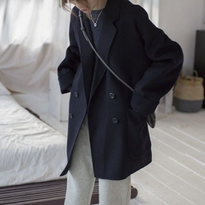 超人気 ぴったり 無地 カジュアル シンプル コート