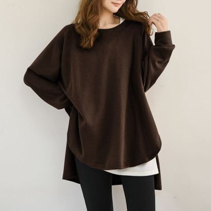 ラウンドネックルーズフィット無地スウェット