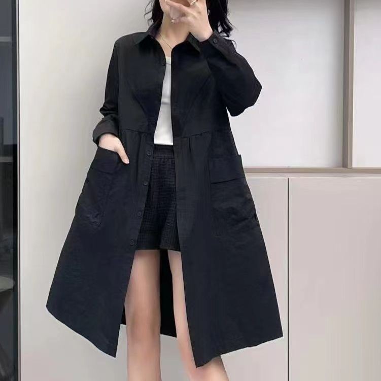 簡単おしゃれ 着痩せ 無地 カジュアル シンプル 長袖 トレンチコート