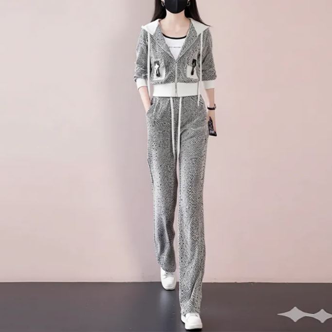 カジュアル フード付き 無地 レディース 2点セット