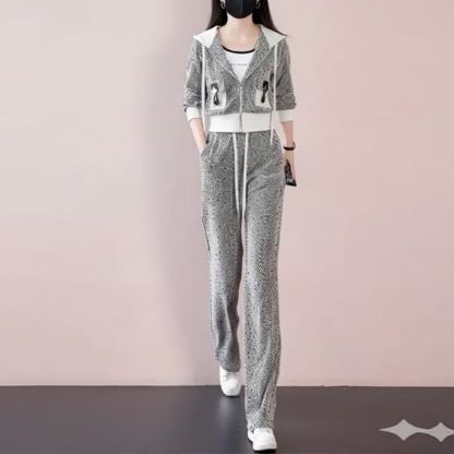 カジュアル フード付き 無地 レディース 2点セット