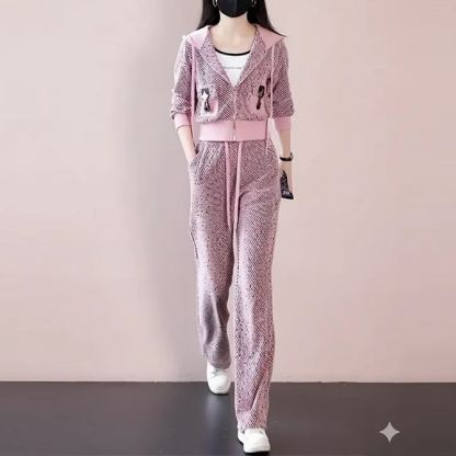 カジュアル フード付き 無地 レディース 2点セット