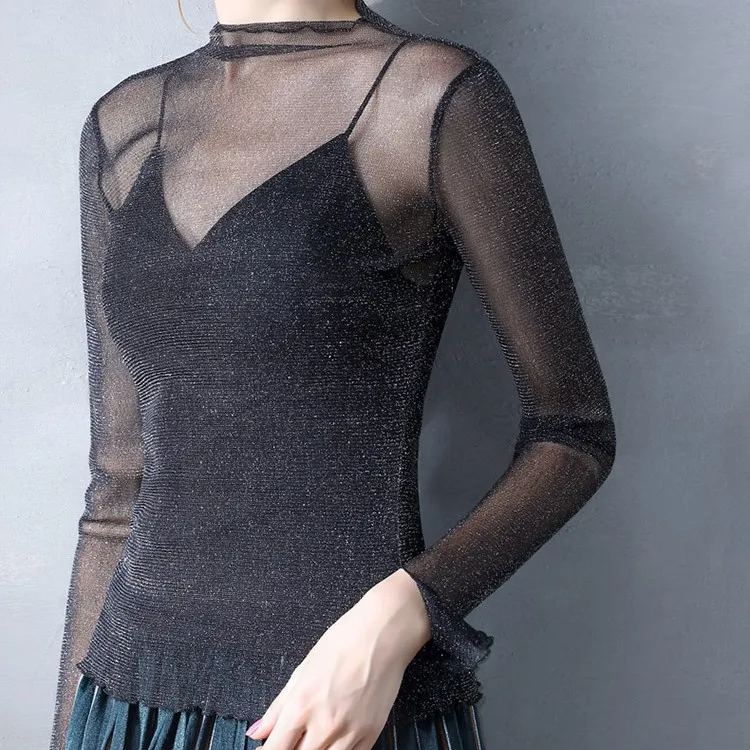 きらきら華奢 無地 レース オシャレ感たっぷり カットソー