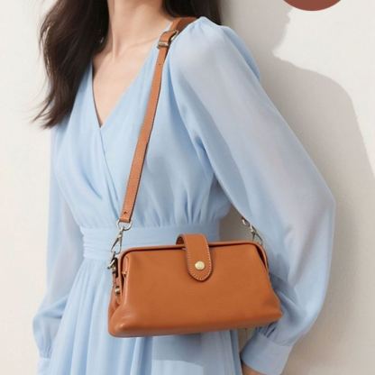 レトロ本革ショルダーバッグ