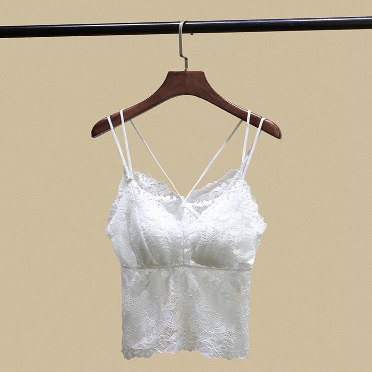 ノンワイヤー総レースカップ付きキャミソール